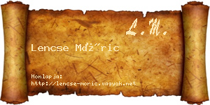 Lencse Móric névjegykártya